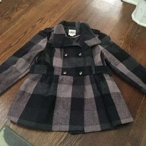 Flannel pea coat